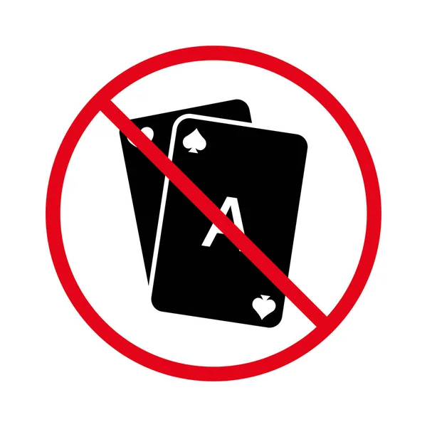 Forbid Play Card Pictogram Prohibited Game Card Deck Ban Royal — Stockvector