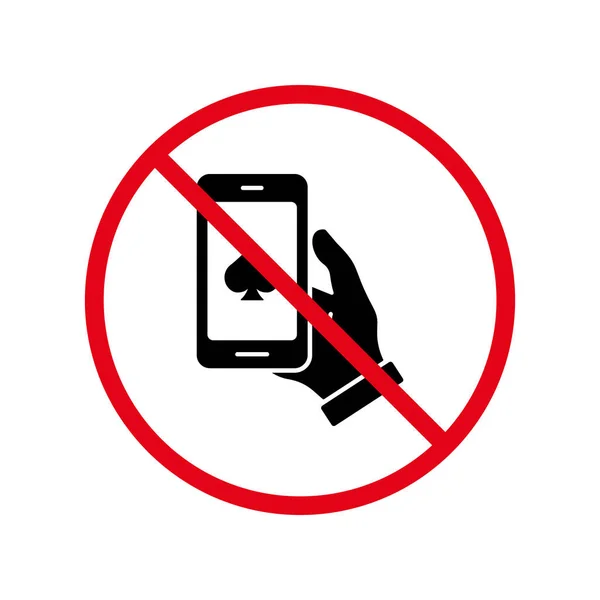 Forbid Play Card Pictogram Prohibited Gambling Red Stop Symbol Ban — Stockový vektor