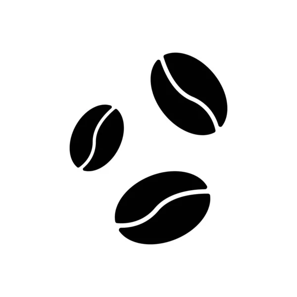 Coffee Bean Black Silhouette Icon Organic Caffeine Seed Glyph Pictogram — Image vectorielle