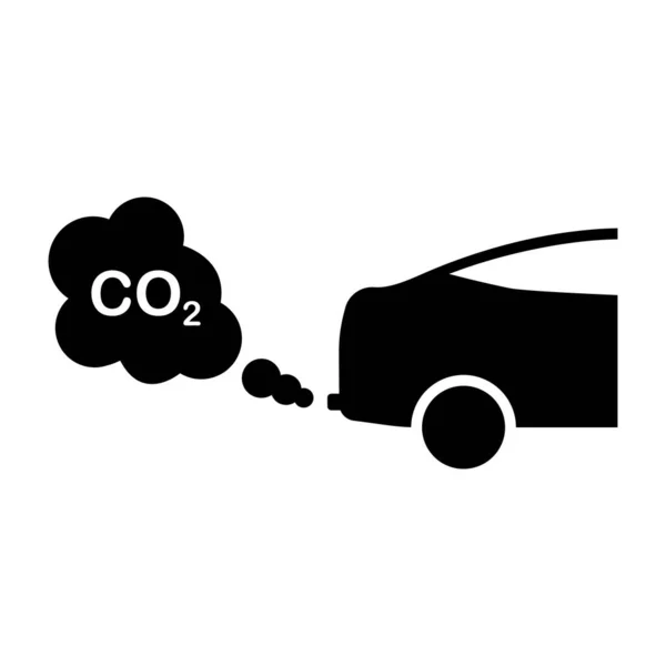 Car Smog Air Dioxide Symbol Car Exhaust Co2 Black Silhouette — Stock Vector