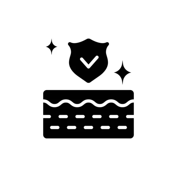 Protection Silhouette Icon Skin Protect 24H Black Pictogram Every Hours — 스톡 벡터