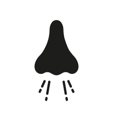 Runny Nose Blowing Black Silhouette Icon. Nasal Rhinitis Ill Symptom Glyph Pictogram. Cold Flu Virus Flat Symbol. Allergy Nose Infection. Allergic Respiratory Sickness. Isolated Vector Illustration.