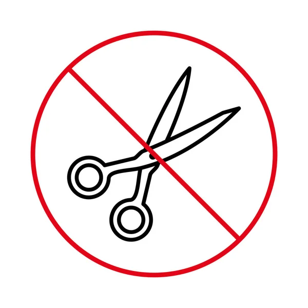 Символ Остановки Контура Знак Никаких Ножниц Запрещённый Парикмахер Запрещённая Пара — стоковый вектор