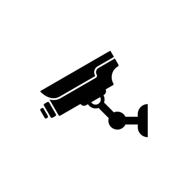 Cctv Black Silhouette Icon Security Video Camera Glyph Pictogram Surveillance — Stock vektor