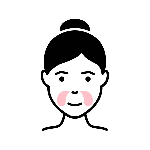 Girl Use Gel Patch Silhouette Icon Eye Patches Beauty Skin — Vetor de Stock