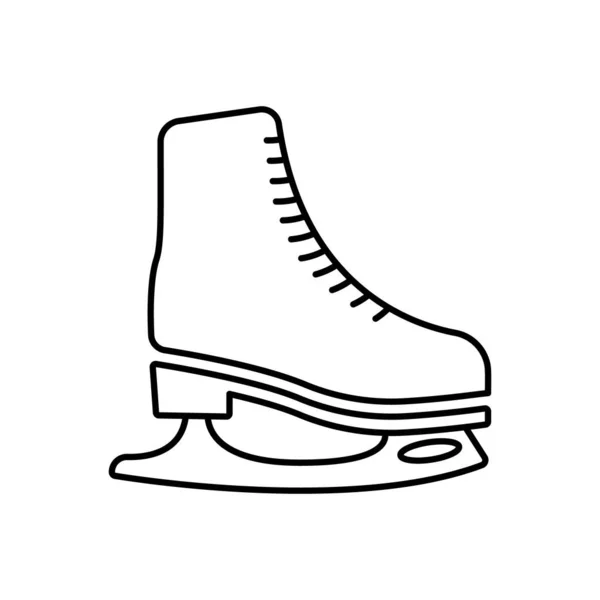 Figure Skating Equipment Boot Rink Outline Pictogram Ice Skate Black — Vetor de Stock