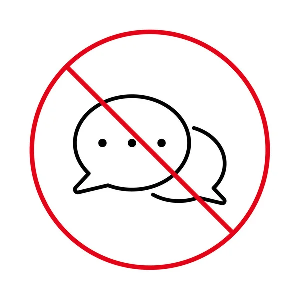 Forbidden Chat Speak Pictogram Allowed Dialog Text Talk Sign Ban — Vettoriale Stock