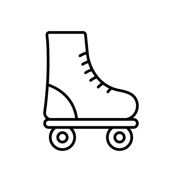 Wheel Fitness Roll Footwear Outline Pictogram Rollerskate Black Line Icon — Stock Vector