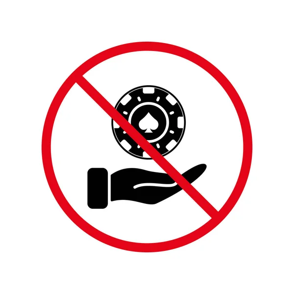 Prohibited Gambling Red Stop Circle Symbol Allowed Money Game Sign — Stockvector