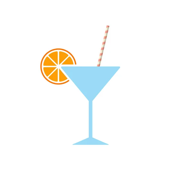 Cocktail Martini Straw Lime Ice Icon Party Bar Tropical Coctail — Wektor stockowy
