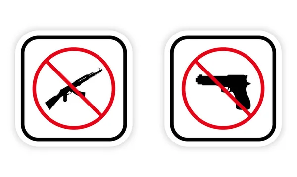 Military Handgun Ak47 Forbidden Pictogram Hand Gun Automatic Kalashnikov Stop — Vetor de Stock
