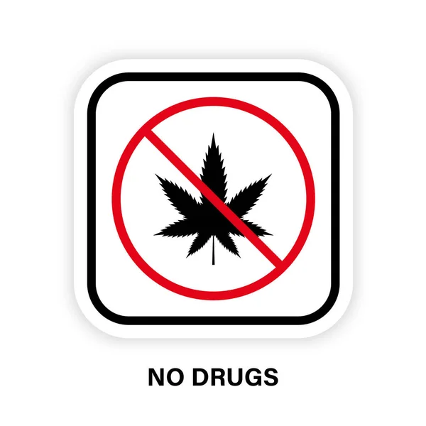 杂草大麻Thc停止符号 大麻叶黑色禁食图标 大麻Cbd Sativa Silhouette Ban Pictogram 非大麻植物标志 被禁止的非法大麻 孤立的病媒图解 — 图库矢量图片