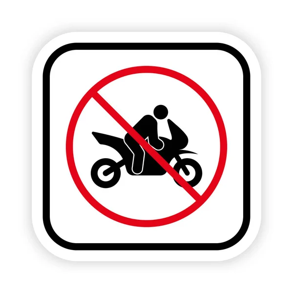 Мотоциклетний Транспорт Ban Black Silhouette Значок Заборонена Мотоциклістська Піктограма Символ — стоковий вектор