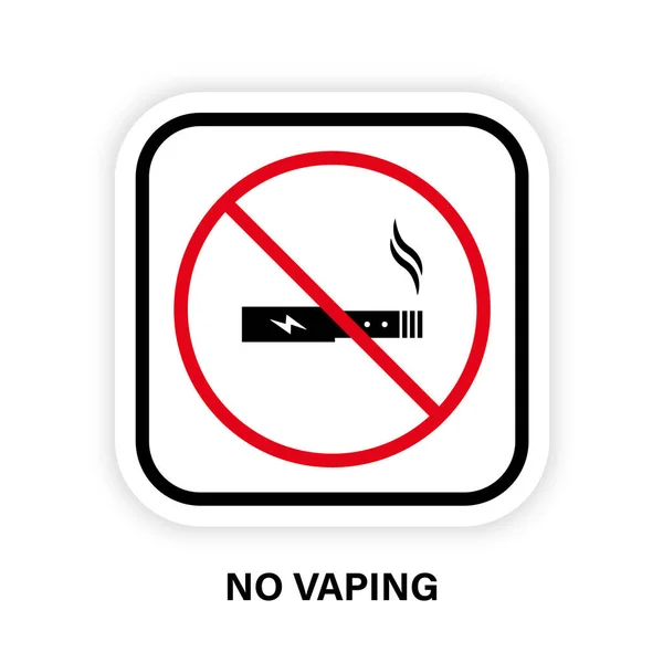 Forbidden Electronic Cigarette Warning Silhouette Ban Icon Vape Black Pictogram — Vetor de Stock