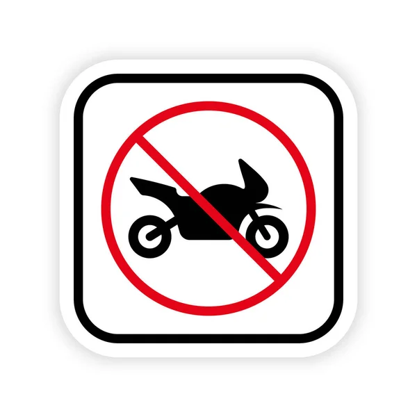 Заборонити Мотоцикл Чорний Силует Значок Обмежена Парковка Мотоциклів Заборонена Піктограма — стоковий вектор