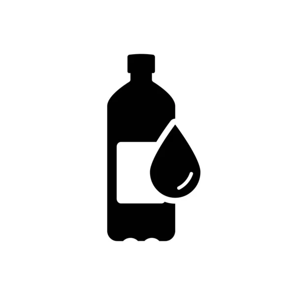 Waterfles Silhouet Icoon Plastic Fles Voor Drank Mineraalwater Sap Soda — Stockvector