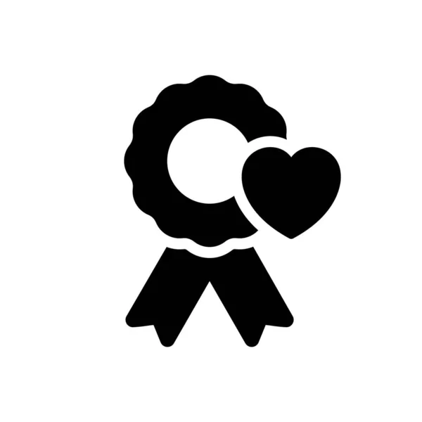 Premio Realizzazioni Silhouette Icona Charity Concept Emblema Ricompensa Medaglia Con — Vettoriale Stock