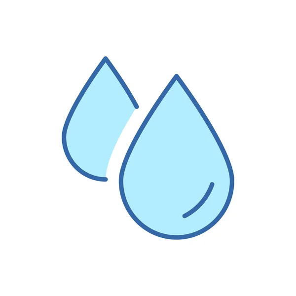 Wassertropfen Lineares Farbsymbol Wassertropfen Bunte Linie Piktogramm Essbarer Schlaganfall Vektorillustration — Stockvektor