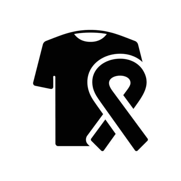 Ajuda Vestuário Para Pacientes Câncer Aids Hiv Silhouette Ícone Shirt — Vetor de Stock