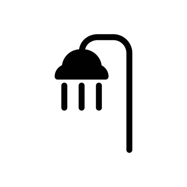 Ikona Sylwetki Prysznica Znak Kąpielowy Czarny Piktogram Symbol Łazienki Pod — Wektor stockowy