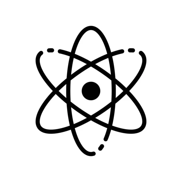 Een Atoom Silhouet Icoon Wetenschappelijk Atom Symbool Teken Van Onderwijs — Stockvector