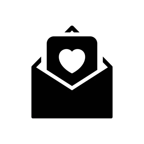 Открытка Дню Святого Валентина Конвертом Забота Благотворительность Волонтерство Пожертвования Икона — стоковый вектор