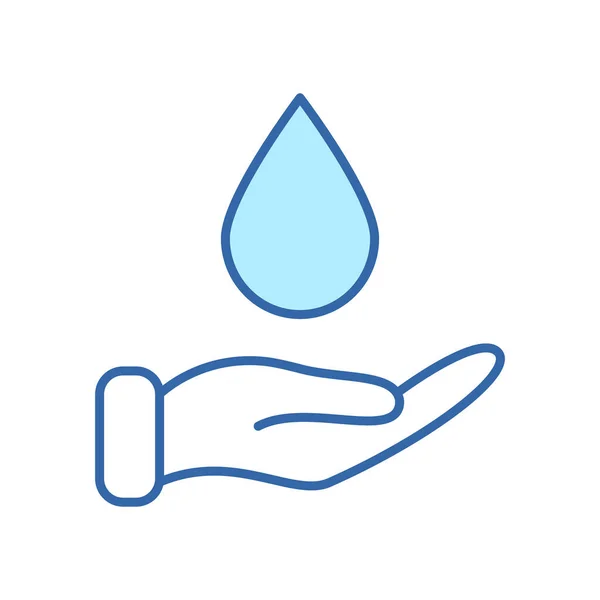 Φιλανθρωπία Φροντίδα Αποθήκευση Εθελοντισμός Και Donate Concept Χέρι Νερό Πτώση — Διανυσματικό Αρχείο