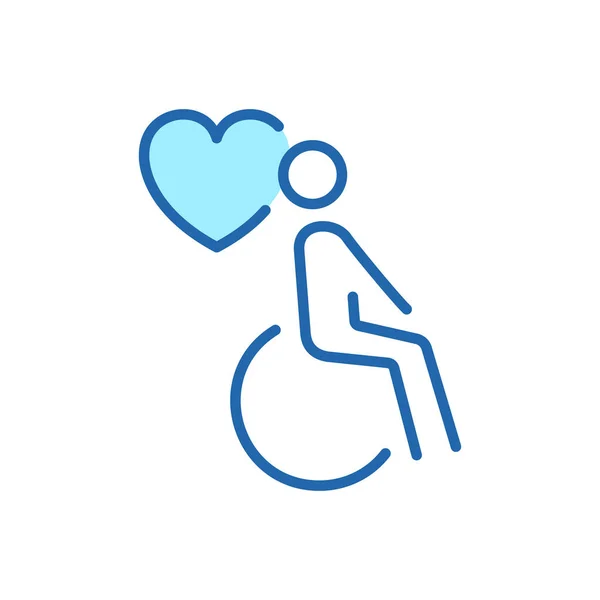 Charity Und Spendenkonzept Behinderter Patient Rollstuhl Icon Ehrenamtliche Pflege Für — Stockvektor