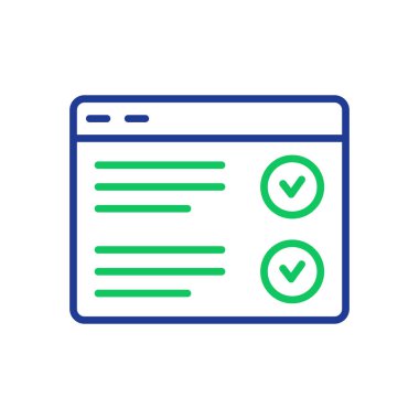 Web Tarayıcı Hattı Simgesi. Çevrimiçi Sınav, Test, Anket ya da Kontrol Listesi. İnternet Çevrimiçi Araştırma Hattı Simgesi. Çevrimiçi Eğitim ve Eğitim konsepti. Düzenlenebilir felç. Vektör illüstrasyonu.