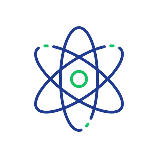 Atom Line Pictogram Wetenschappelijk Atom Symbool Teken Van Onderwijs Wetenschap — Stockvector