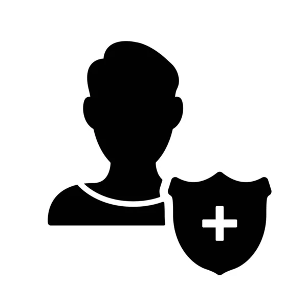 Icono Silueta Protección Personas Privacidad Icono Negro Seguridad Protección Los — Vector de stock