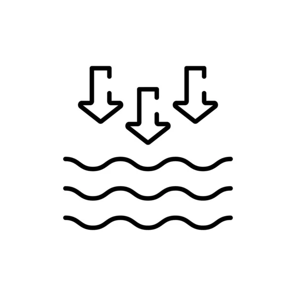 Ikona Przypływu Liniowego Fale Morzu Lub Ikona Ocean Line Edytowalny — Wektor stockowy