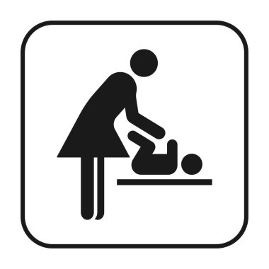 Baby verzorging kamer symbool, moeder kamer symbool geïsoleerd op witte achtergrond