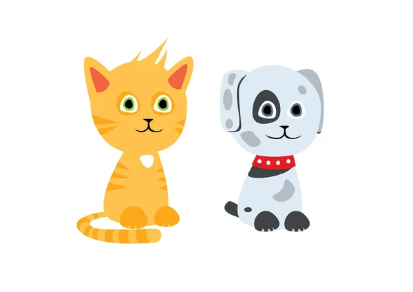 Cat and dog characters — Stock Vector
