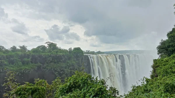 Victoria Falls Beken Stromen Van Rand Van Het Plateau Kloof — Stockfoto