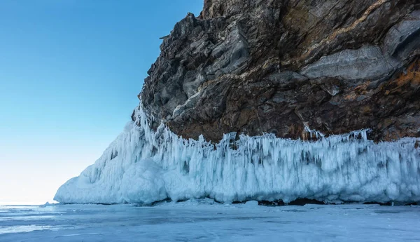 Base Della Roccia Granitica Priva Vegetazione Ricoperta Uno Spesso Strato — Foto Stock