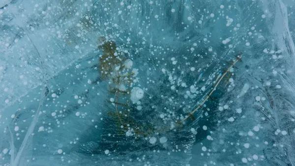 Türkisches Eis Großaufnahme Vollbild Risse Der Oberfläche Der Tiefe Sind — Stockfoto