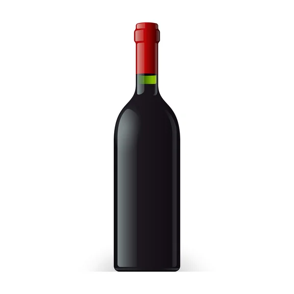 Botella de vino sobre fondo blanco — Vector de stock