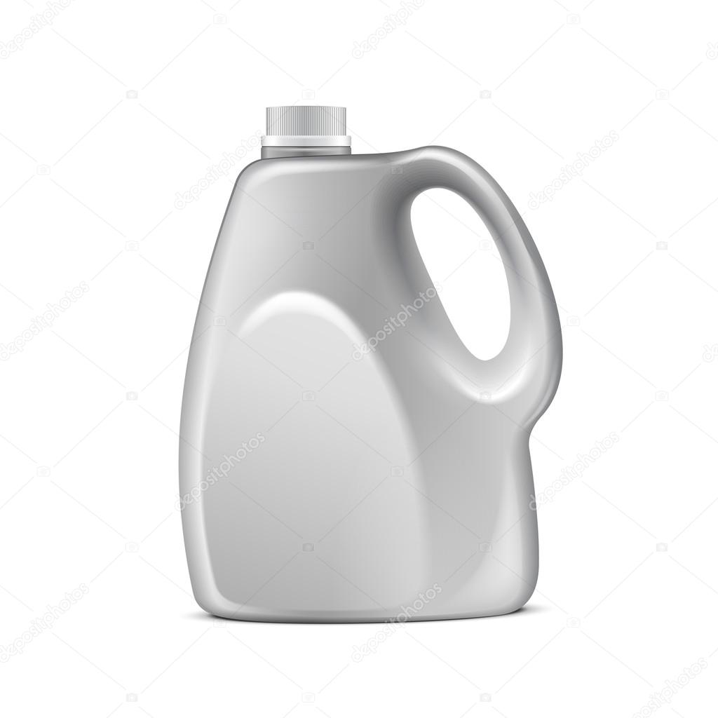 Gray Plastic Jerrycan On White Background Isolated