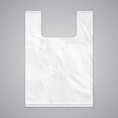 Tek kullanımlık plastik çanta paketi gri tonlamalı şablonu