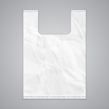Disposable Plastic Bag Package Grayscale Template clipart