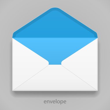 izole gri arka plan üzerinde beyaz mavi boş zarf. tasarımınız için hazır. vektör eps10 ambalaj ürün