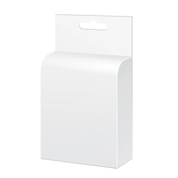 Ilustração da caixa do pacote do produto branco isolada no fundo branco — Vetor de Stock