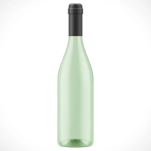 Blue Glass Wine Cider Bottle. Illustration Isolated On White Background