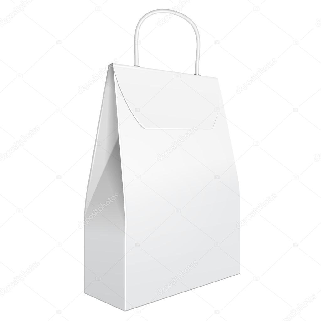 White Cardboard Carry Box Bag Packaging With Handles For Food, Gift