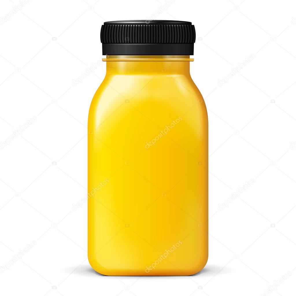 Juice Or Jam Glass Yellow Orange Bottle