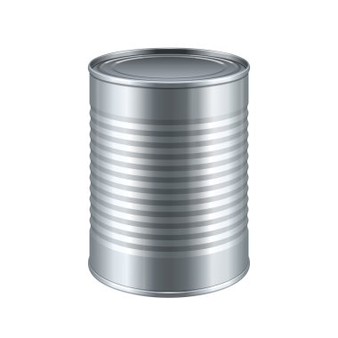 Tincan Ribbed Metal Tin Can, Canned Food. Ready For Your Design clipart