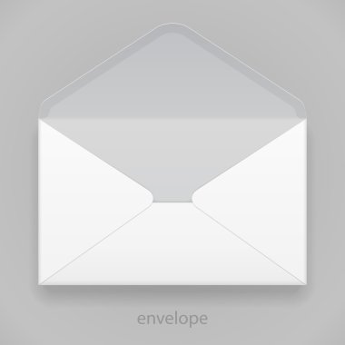 izole gri arka plan üzerinde beyaz boş zarf. tasarımınız için hazır