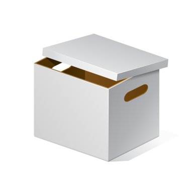 Beyaz karton karton paket kutu içinde açık kahverengi