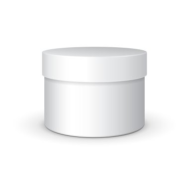 hediye kutusu beyaz gri yuvarlak. Beyaz arka plan üzerinde izole. tasarımınız için hazır. vektör eps10 ambalaj ürün